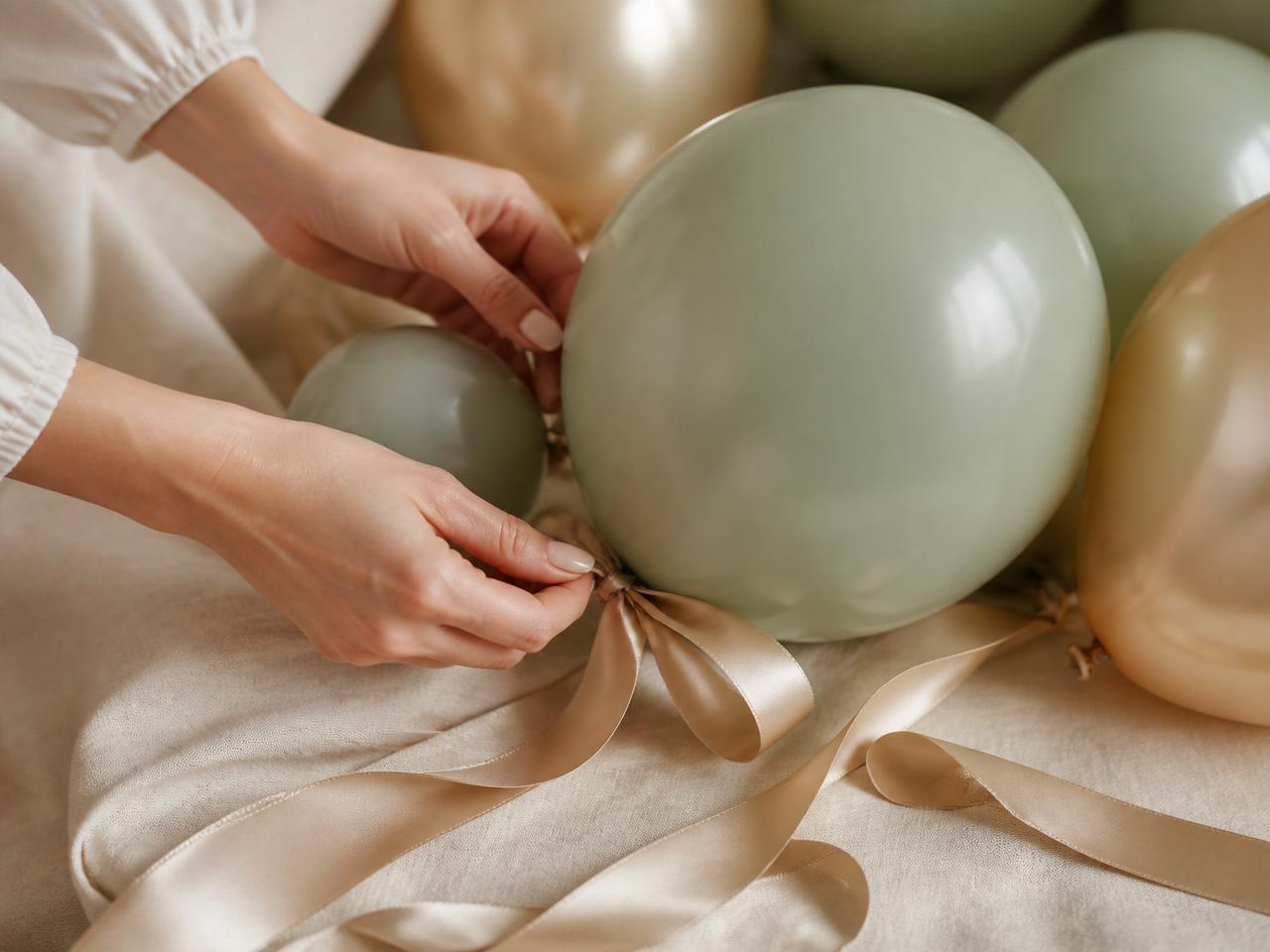 A finished balloon arrangement resting before delivery